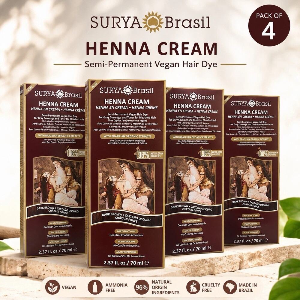 Surya Dark Brown Henna Cream (4 Pack)